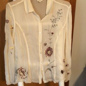 J Jill embroidered blouse